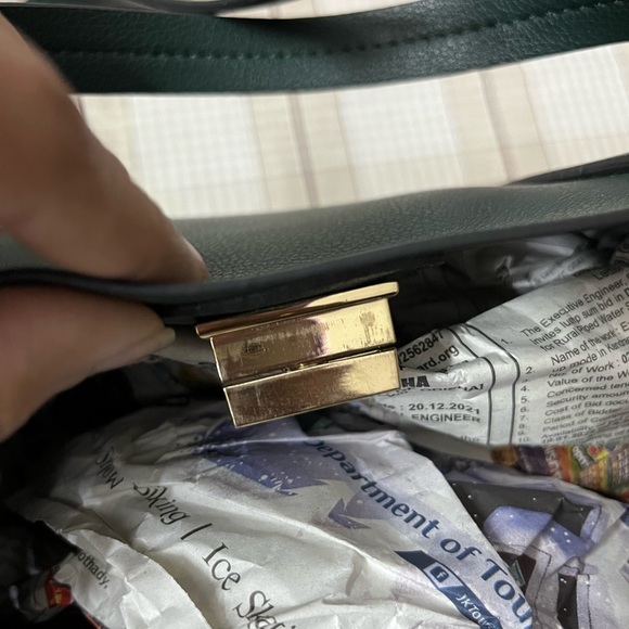 Accessorize Forest Green Handbag / Accessorize Tote Bag - Picture 6 of 6